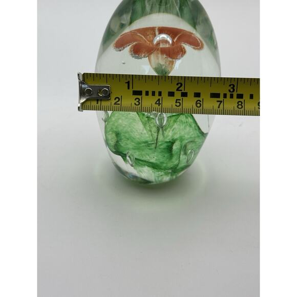 Vintage 1974 Hand Blown Glass Paper Weight Orange Flower Signed R. D. Colekagoff - Picture 9 of 9